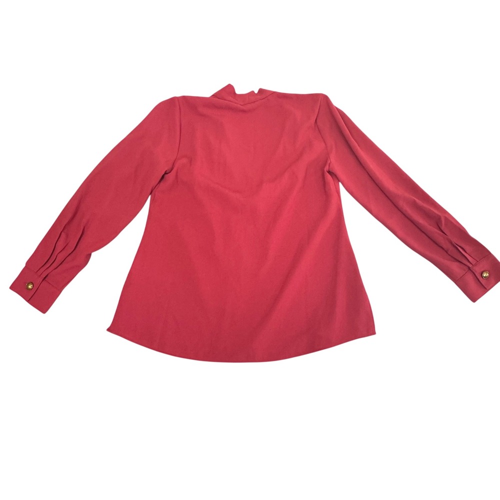 Soft Surroundings Blouse Women PXS Pleated V-Neck Work Office Professional Red - Picture 2 of 9
